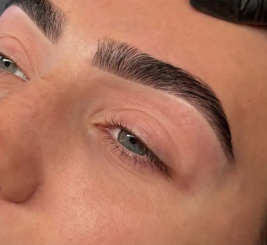 Brow tint and wax result