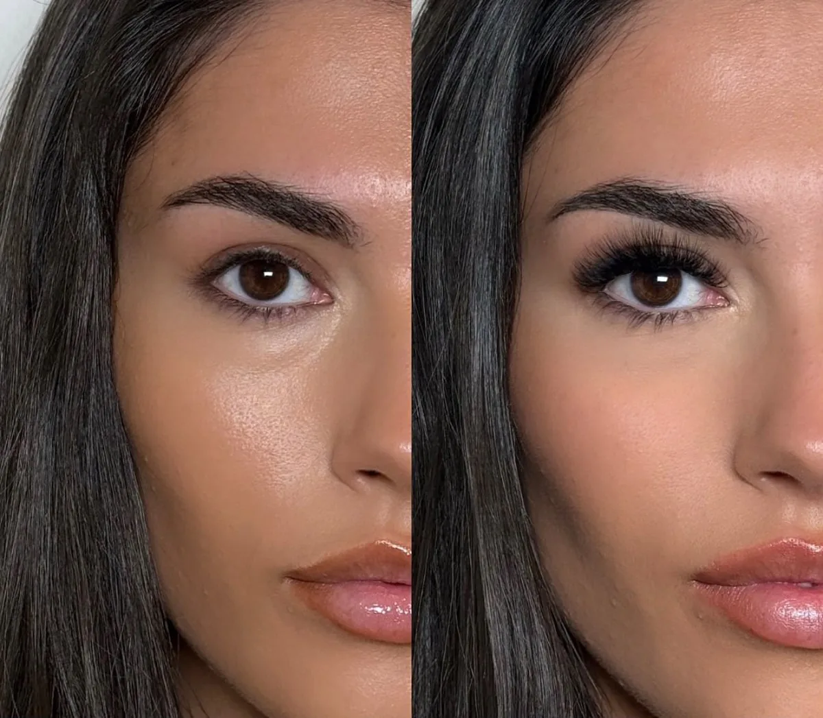 Lash extensions before and after