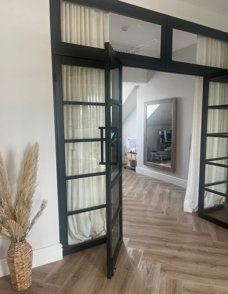 Treatment room through the crittall doors