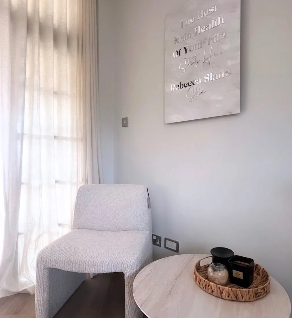 Treatment room at Rebecca Slane Skin, Alderley Edge