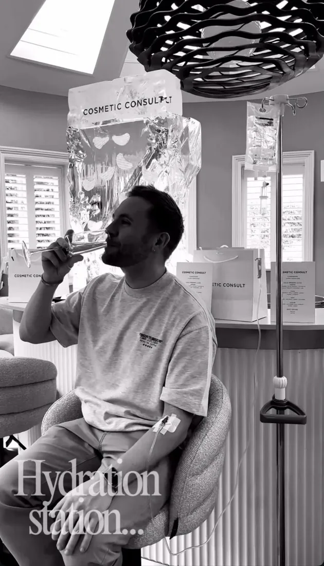 Client relaxing during an IV drip